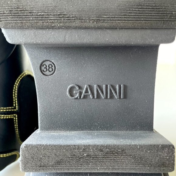 Ganni - Chelsea Boot - Black w/Yellow stitching - Picture 6 of 7